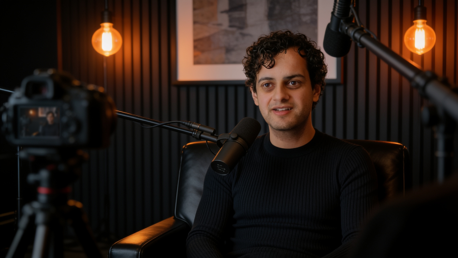 Steve Chan in a professional podcast studio